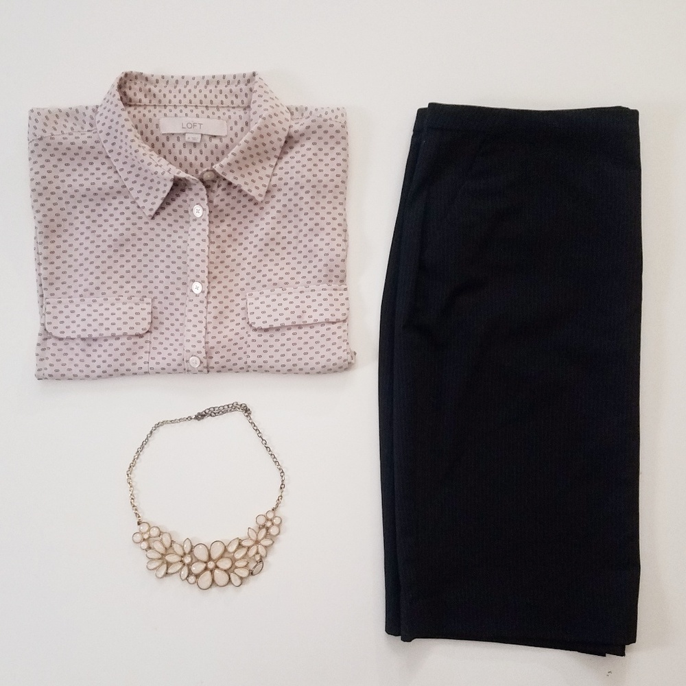 Loft button down blouse Blush Sz M